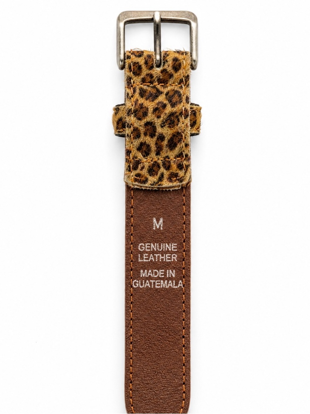 Express Leopard Print Skinny Belt M - Picture 2 of 3